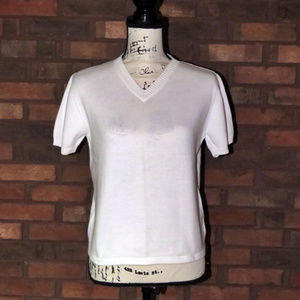 White EDDIE BAUER V-neck Top - Sz S